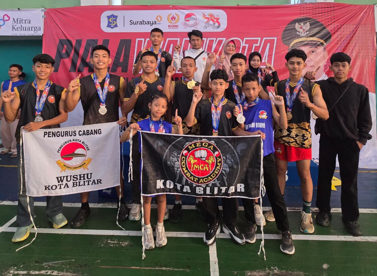 Wushu Kota Blitar Juara Umum Kejurda Jatim 2026, Raih 11 Medali